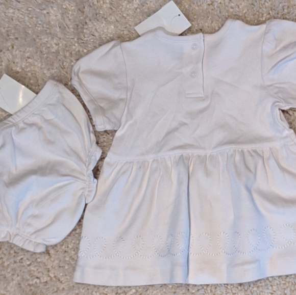 BABY Rugged Bear Dress And Diaper Cover Cotton White - Picture 2 of 6